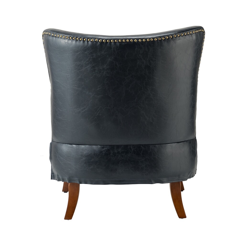 Floyd Comfy Mid century Leather Accent Chair For Living Room by HULALA HOME