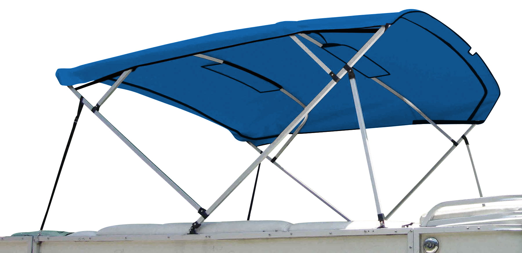 Carver 8PONRCLA04 8 ft. Replacement Pontoon Bimini Top Canvasand#44; Pacific Blue