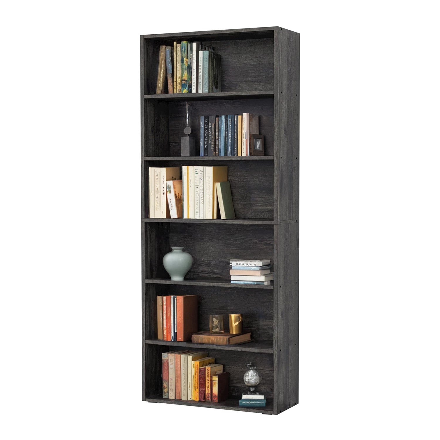 Industrial Bookshelves Bookcases 6 Shelf Storage Shelves Floor Standing 70 Inches High