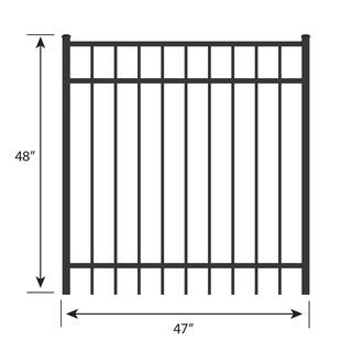 FORGERIGHT Vinings 4 ft. W x 4 ft. H Black Aluminum Pre-Assembled Fence Gate 861722