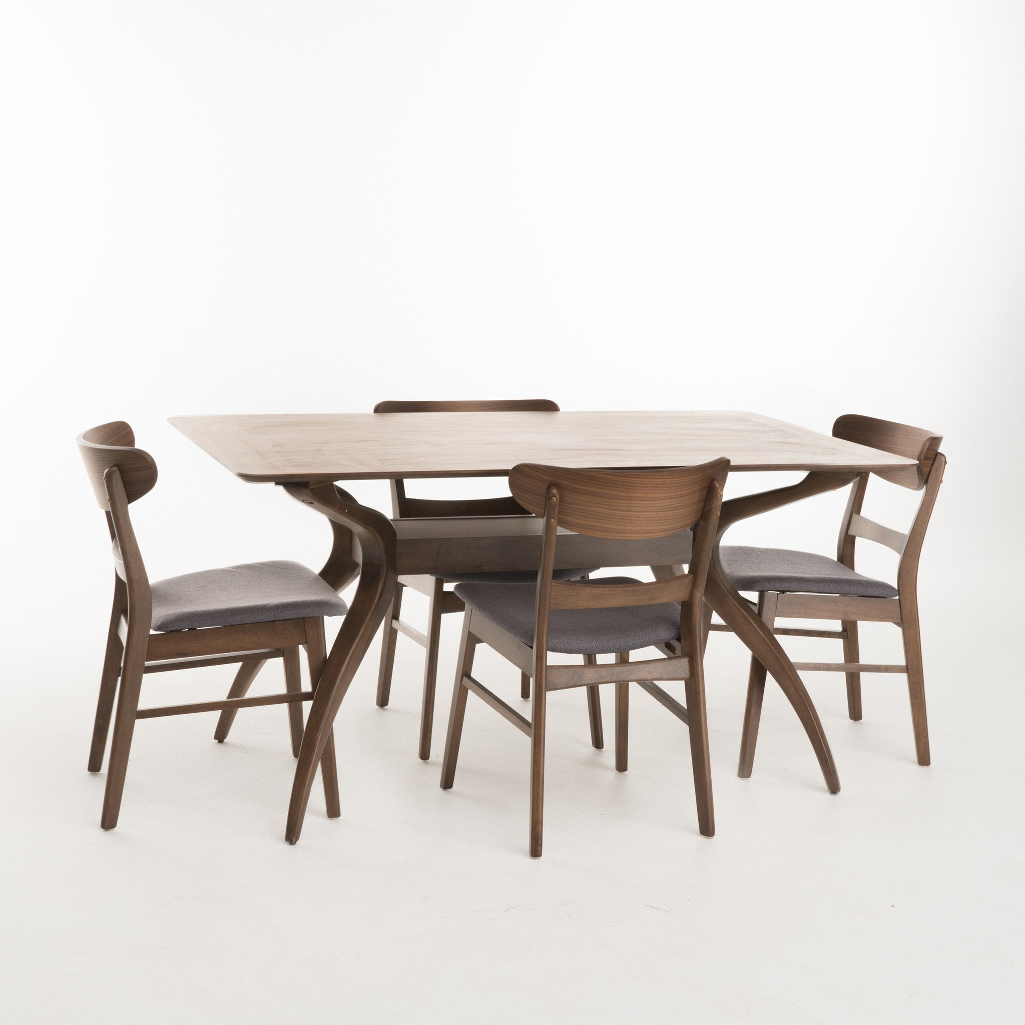 Isador Mid-Century Modern 5 Piece Dining Set