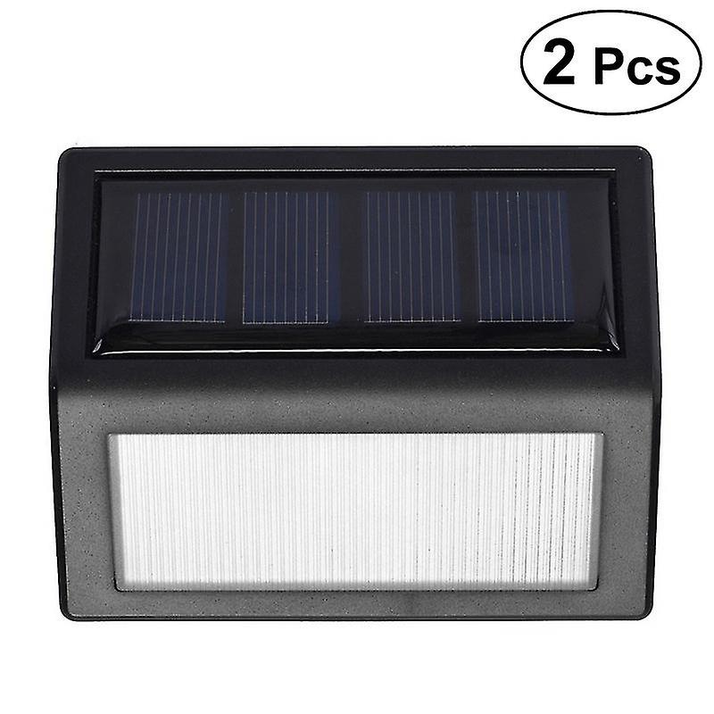 Miman 2pcs Outdoor Solar Powered Step Lights Deck Lights Stair Lights Waterproof Outdoor Security Lighting