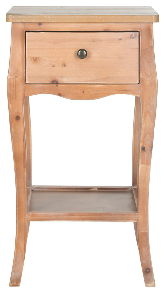 Billie End Table With Storage Drawer Honey Natural   Rustic   Side Tables And End Tables   by AED Luxury Home Decor  Houzz