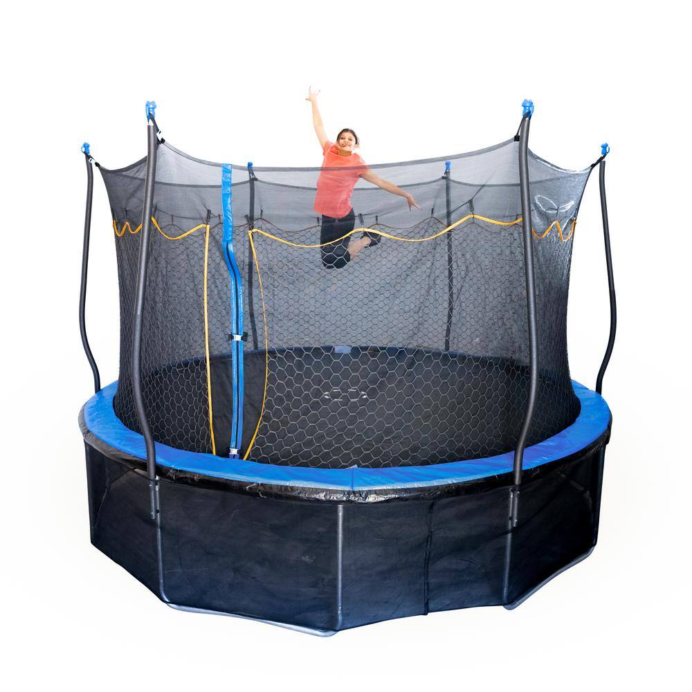 Kinertial 15 ft. Trampoline with Dual Enclosure Net Heavy-Duty Jumping Mat and Foam Padded Springs ASTM Approved 850008244551