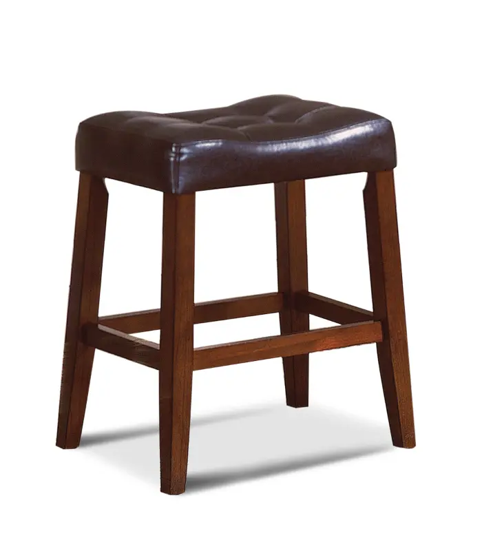 Verona Dark Brown Saddle Counter Height Stool