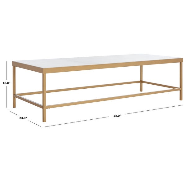 SAFAVIEH Couture Caralyn Rectangle Marble Coffee Table - 58 IN W x 24 IN D x 16 IN H