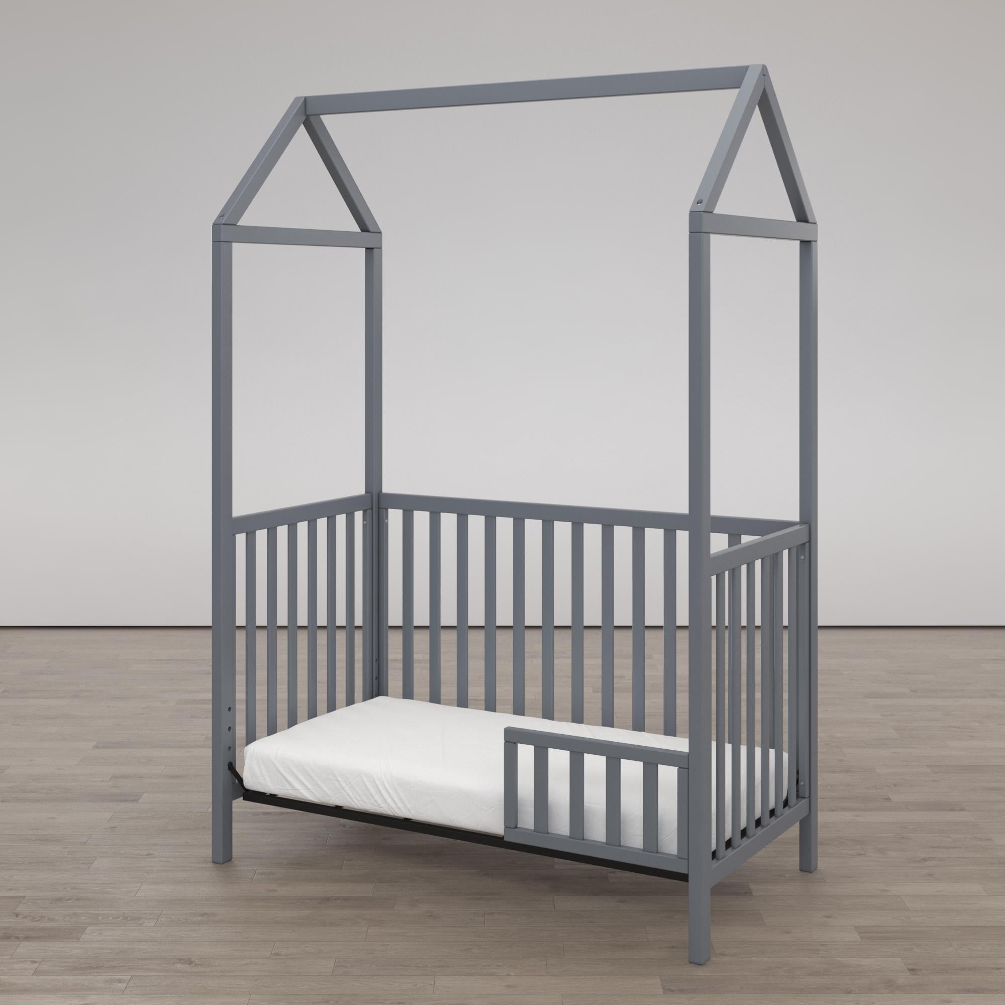 Little Seeds Rowan Valley Skyler 3-in-1 Convertible Crib with Canopy, Dove Gray