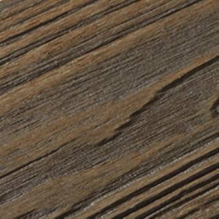 FORTRESS Apex 5.5 in. x 6 in. Grooved Brazilian Teak Brown PVC Deck Board Sample 195106122