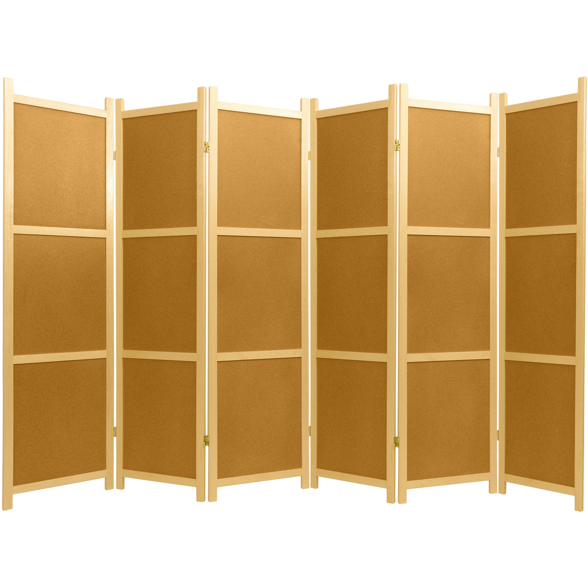 Oriental Furniture 6 ft. Tall Cork Board Shoji Screen - 6 Panel