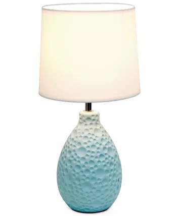 All The Rages Simple Designs Textured Stucco Ceramic Oval Table Lamp