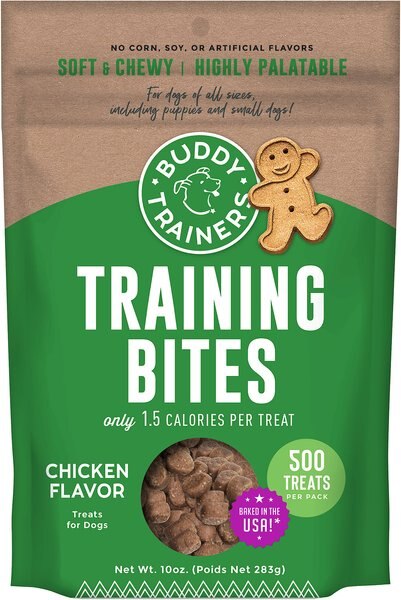 Buddy Biscuits Trainers Training Bites Chicken Flavor Dog Treats， 10-oz bag