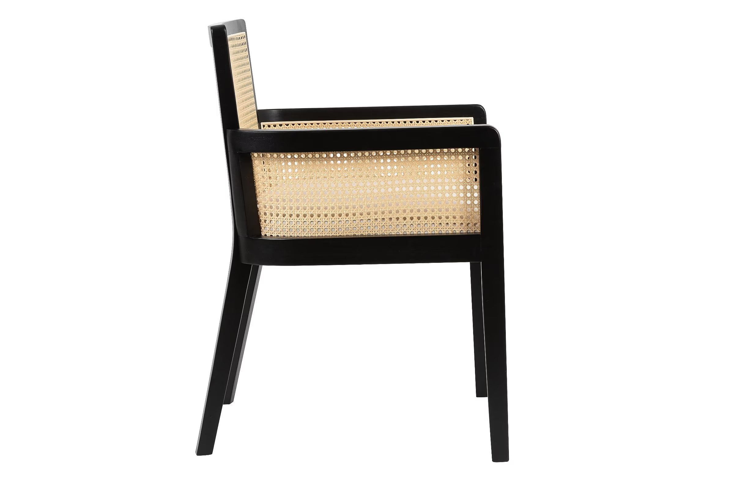 Better Homes and Gardens Springwood Caning Captains Dining Chair， Charcoal Finish