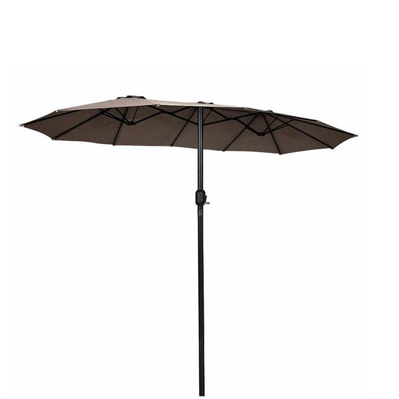 15 FT Double-Sided Outdoor Patio Umbrella with Crank, Extra Large Table Umbrella for Pool Deck Backyard