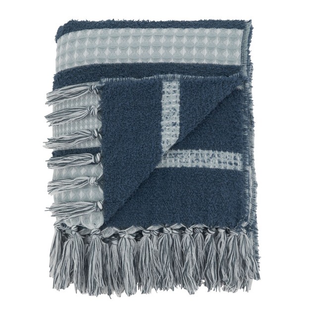 Saro Lifestyle Waffle Weave Reversible Throw Blanket