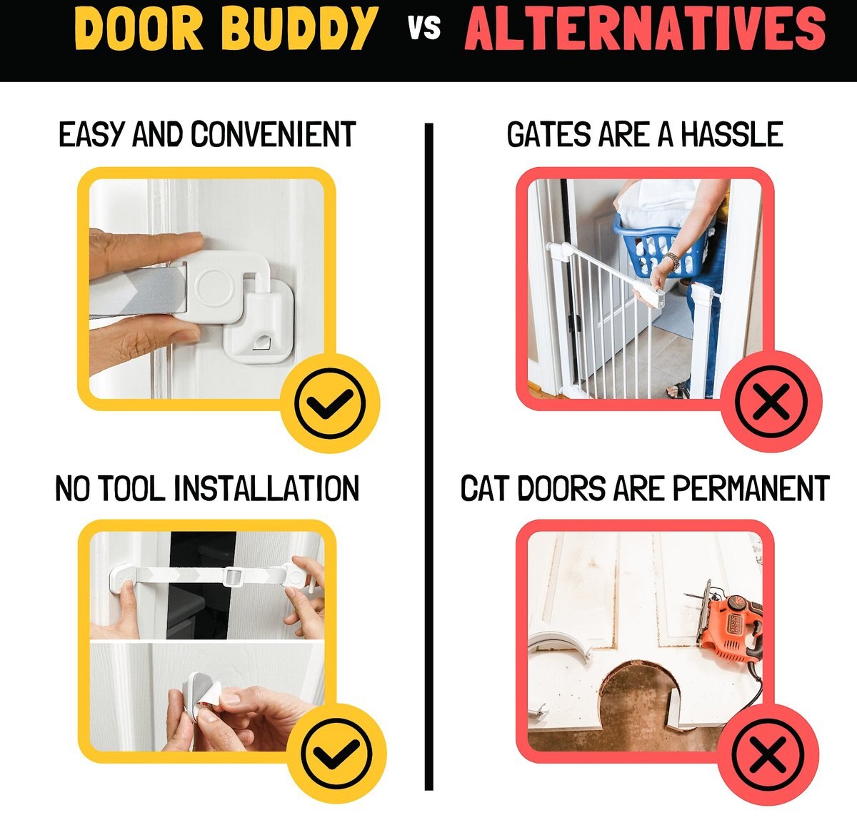 Door Buddy Door Latch Plus Door Stopper