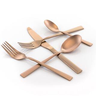 MegaChef Cravat 20-Piece Matte Rose Stainless Steel Flatware Set (Service for 4) 985112458M