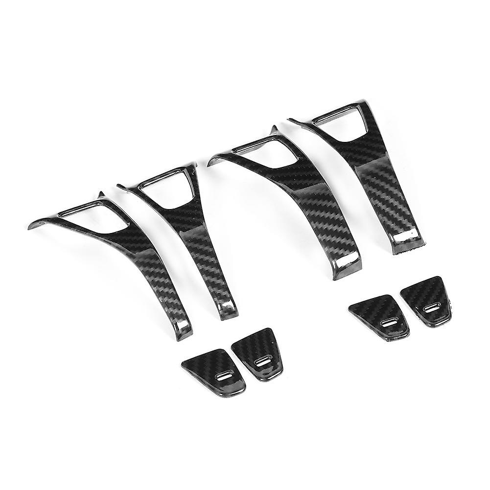 8pcs Carbon Fiber Style Inner Door Lock Switch Trim Frame Fit for Tesla Model 3 2018-2020