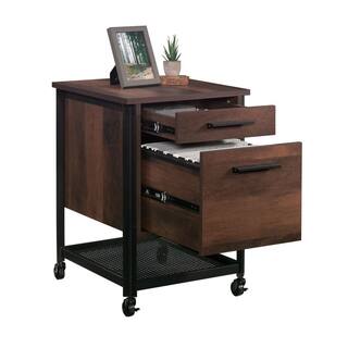 SAUDER Briarbrook Barrel Oak Mobile File Cabinet with Metal Frame 430078