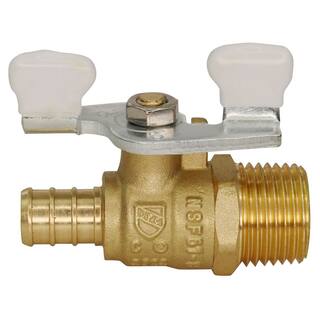 Apollo 12 in. Brass x 2-12 in. L PEX-B Barb X MPT Ball Valve with Tee Handle APXV12M