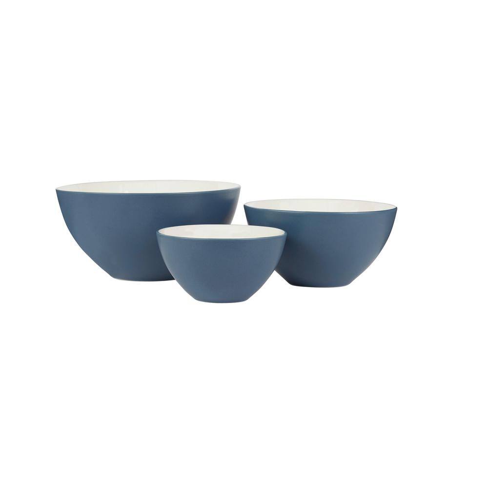 Noritake Colorwave Blue Stoneware 3-Piece Bowl Set (sm med lrg) 8484-03H