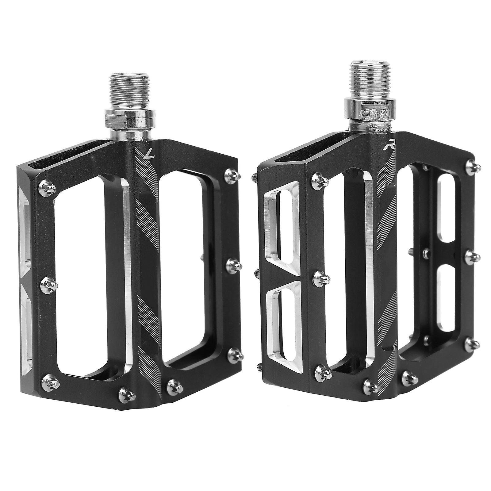 Mountain Bike Aluminum Alloy Bearings Pedal Road Cycling Flat Pedal Bike Bicycle Adapter Partsblack