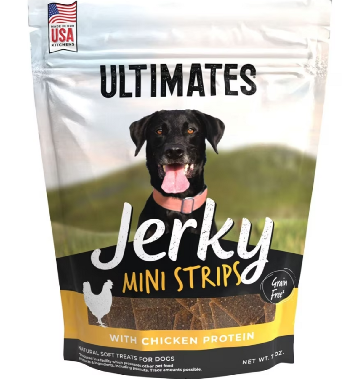 Ultimates Jerky Mini Strips Chicken Dog Treats， 7oz