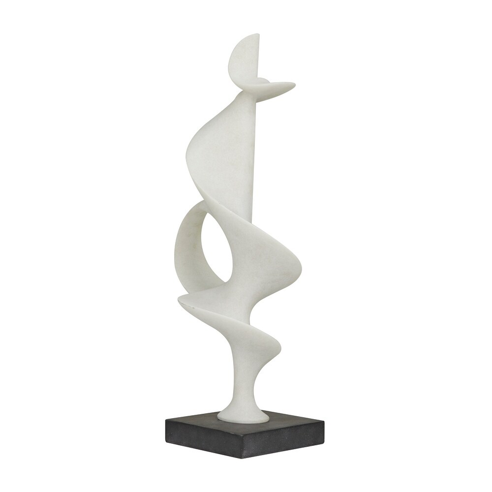 White Polystone Contemporary Abstract Sculpture