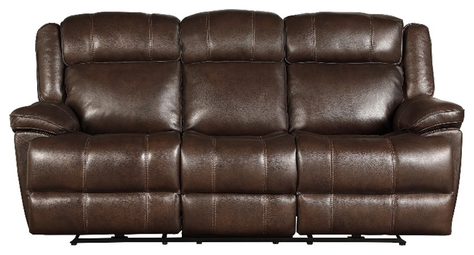 Home Square 3 Piece Set with Power Recliner  ampLoveseat  ampSofa in Brown   Living Room Furniture Sets   by Homesquare  Houzz