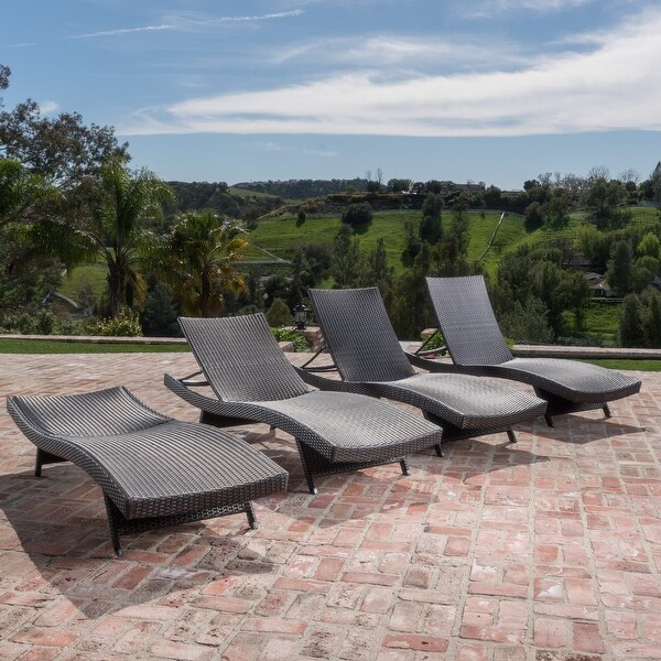 Outdoor Wicker Lounge Chairs (Set of 4) by Christopher Knight Home