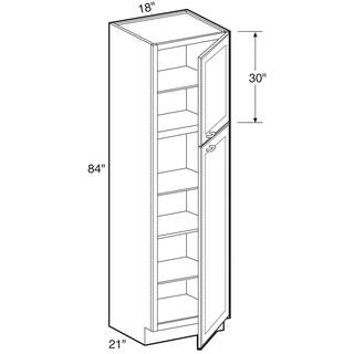 Home Decorators Collection Newport Assembled 18 x 84 x 21 in. Plywood Shaker Vanity Linen Cabinet Right Soft Close in Painted Pacific White VLC182184R-NPW