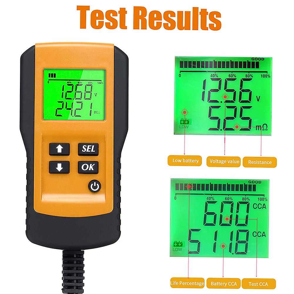 Digital 12v  Car Battery Tester Load Test And Analyzer Of Battery Life Percentage，voltage， Resistance And Deep Cycle Battery