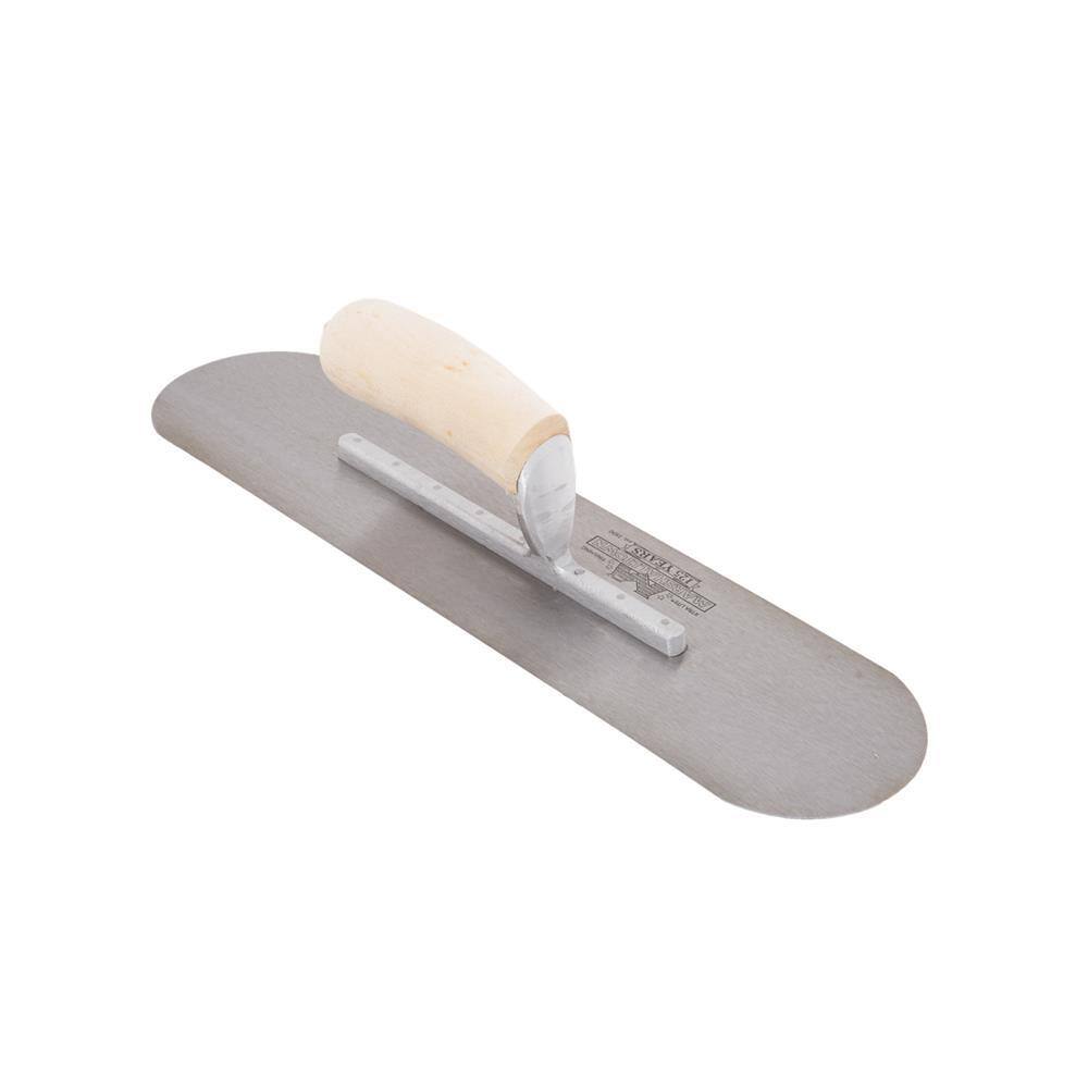 MARSHALLTOWN 16 in. x 4 in. PoolSaver Trowel - Curved Wood Handle SP164P