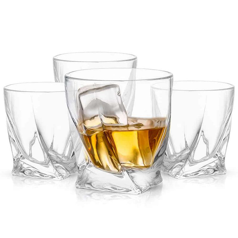 JoyJolt Atlas 4-pc. Crystal Whiskey Glass Set