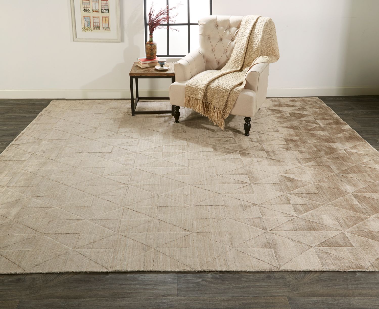 Savona Hand Woven Metallic Taupe Rug by BD Fine