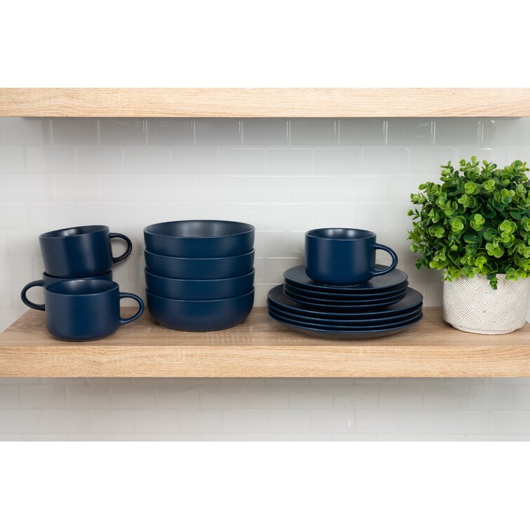 Ten Strawberry Street Wazee Matte Stoneware Dinnerware Set - Service for 4