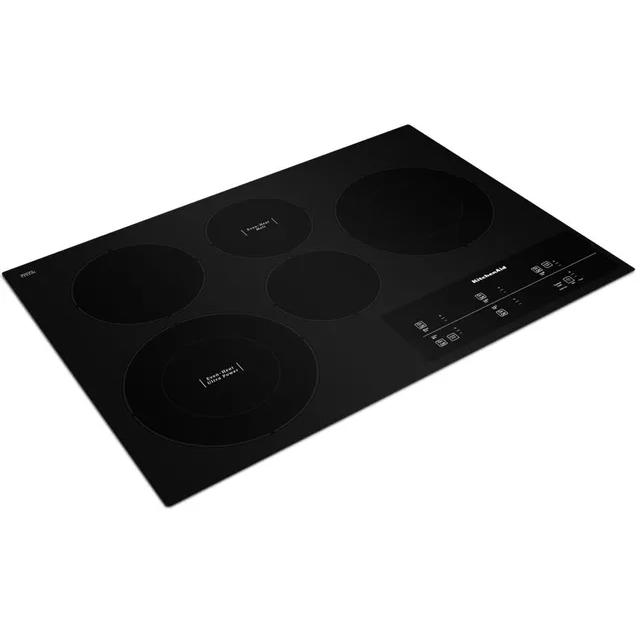 KitchenAid 30-inch Built-In Electric Cooktop with Even-Heat�Technology KCES950KBL