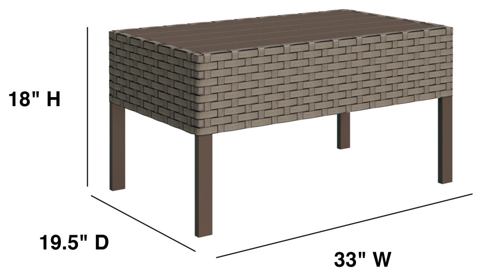 Keys 8 Piece Outdoor Conversation Set with Club Chair and Coffee Table   Tropical   Outdoor Lounge Sets   by TKClassics  Houzz