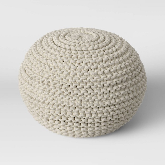 Cloverly Chunky Knit Pouf