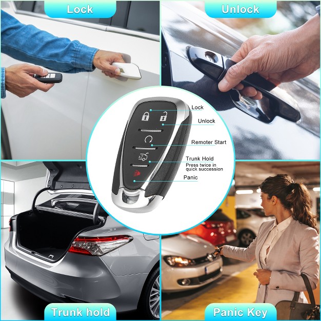 Unique Bargains 5 Button Smart Key Fob Case Keyless Entry Remote Key Shell Cover For Chevy Camaro Malibu Equinox Cruze Trax Volt 2016 2020 Hyq4aa