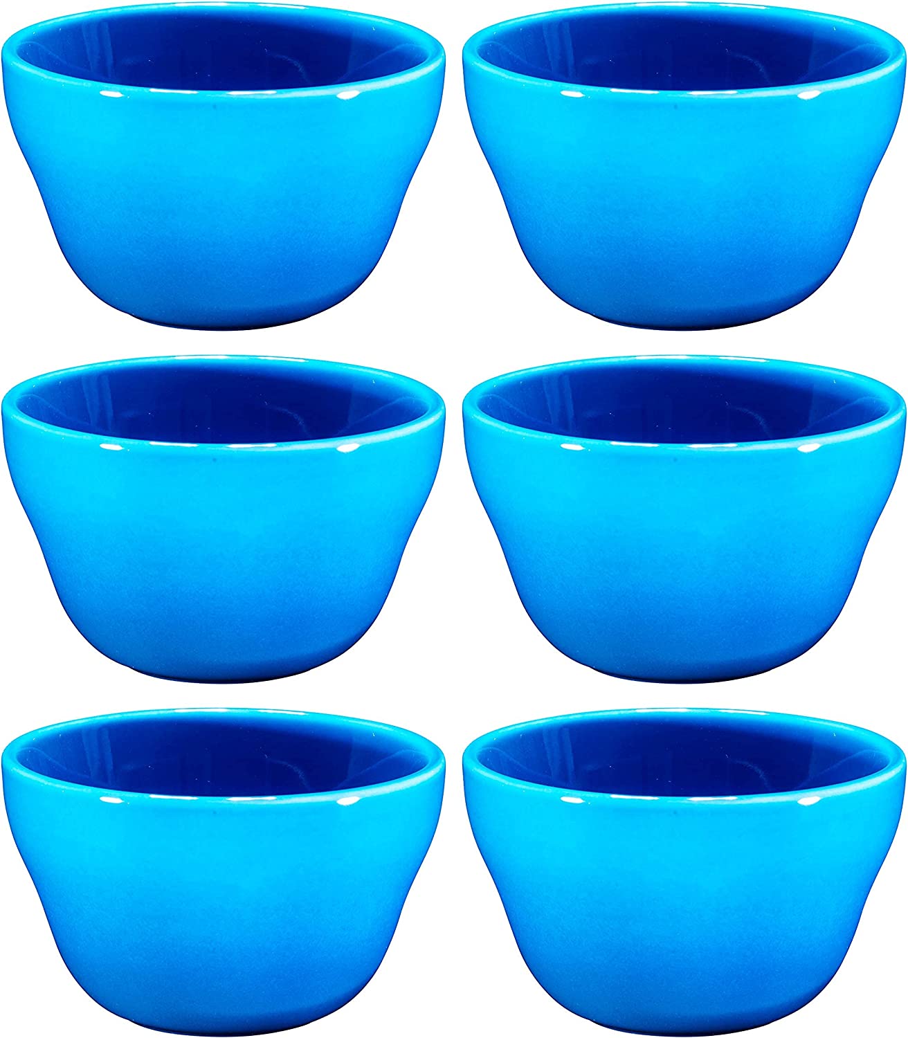 Bruntmor | Ceramic 8 Oz Dessert Bowls - Set Of 6 Gradient Blue