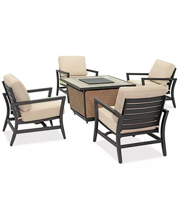 Agio Astaire Outdoor 5-Pc. Chat Set (1 Fire Pit and 4 Rocker Chairs)