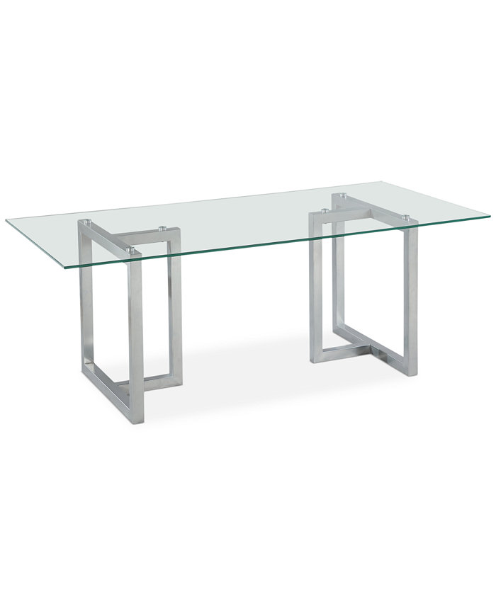 Furniture Emila 78 Rectangle Glass Mix and Match Dining Table