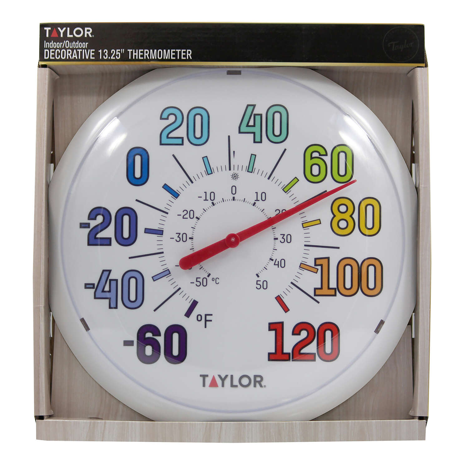 Taylor Decorative Dial Thermometer Plastic Multicolored 13.25 in.