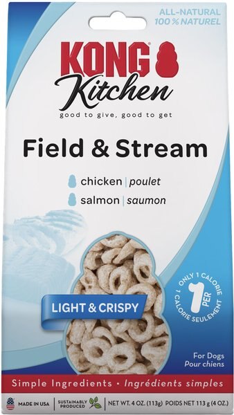 KONG Kitchen Field and Stream Salmon Crunchy Dog Treats， 4-oz box