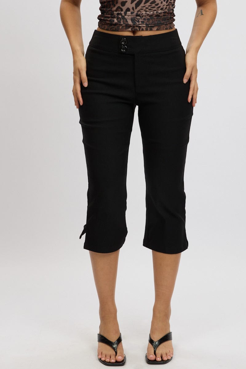 Black Capri Pants Low Rise