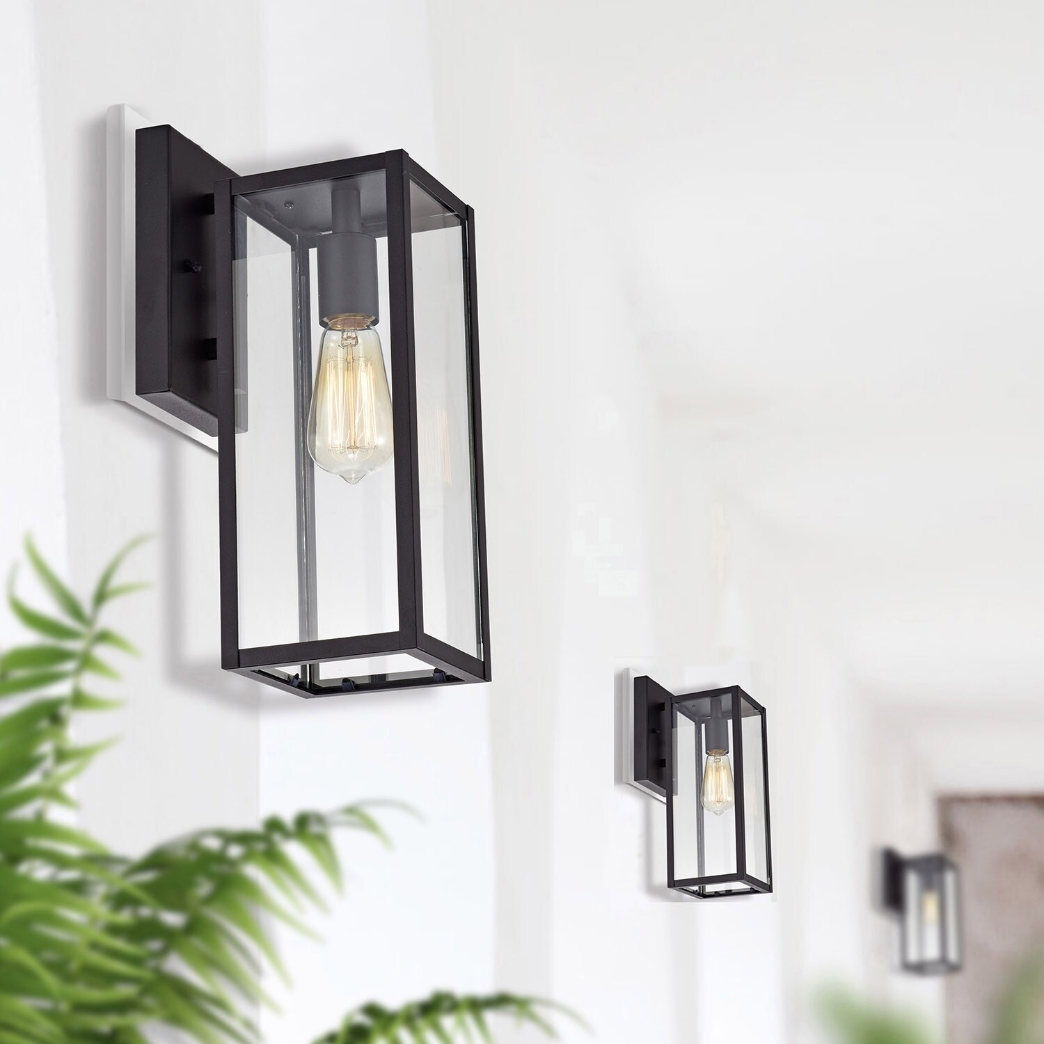 Rectangular Porch Light with One Light Lantern Matte Black Finish - 13.75*5*7.25 Shopping - The Best Deals on Outdoor Wall Lanterns | 38818729