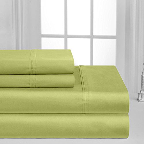 Oxford Collection 600 Thread Count Deep Pocket Egyptian Quality Cotton Solid Sheet Set (Twin， Sage)