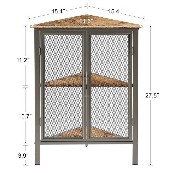 VECELO， Triangular Corner Cabinet with 3-tier Storage Shelves For Small Spaces(1PCS/2PCS)