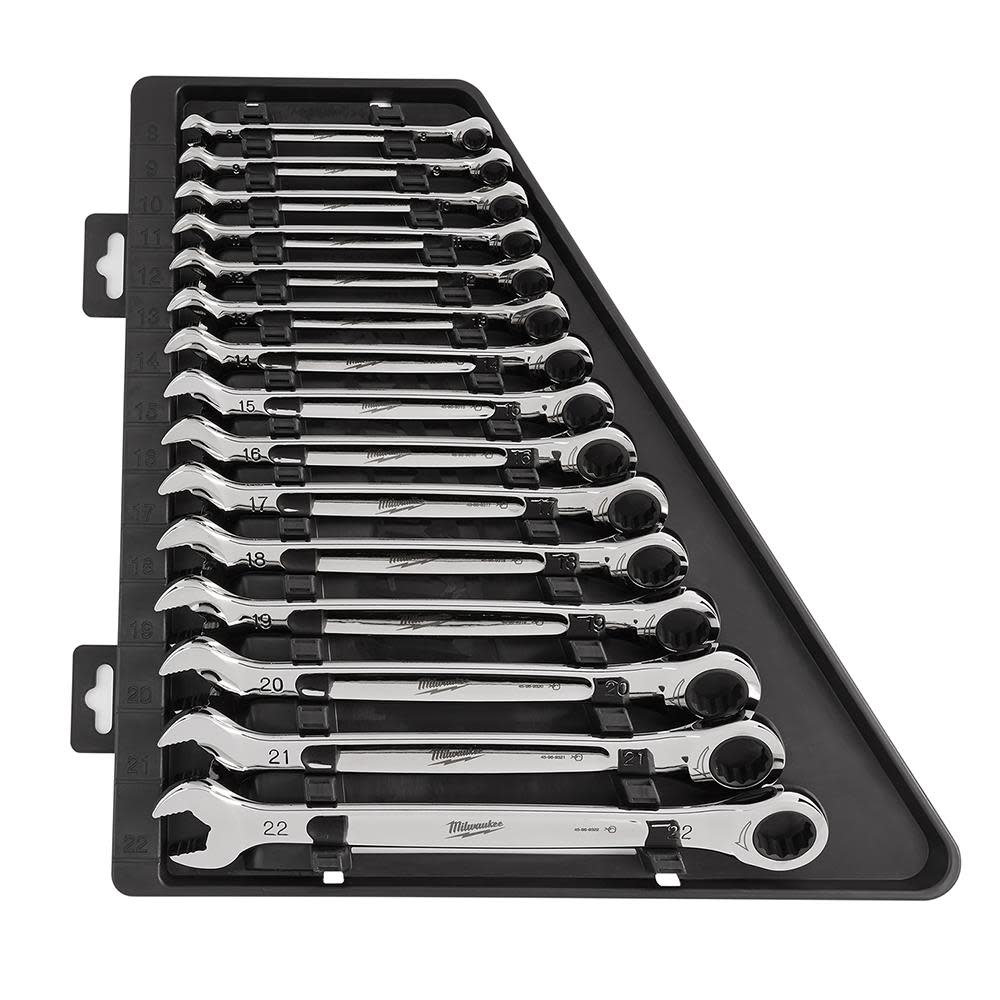 Milwaukee 15pc Ratcheting Combination Wrench Set - Metric 48-22-9516 from Milwaukee