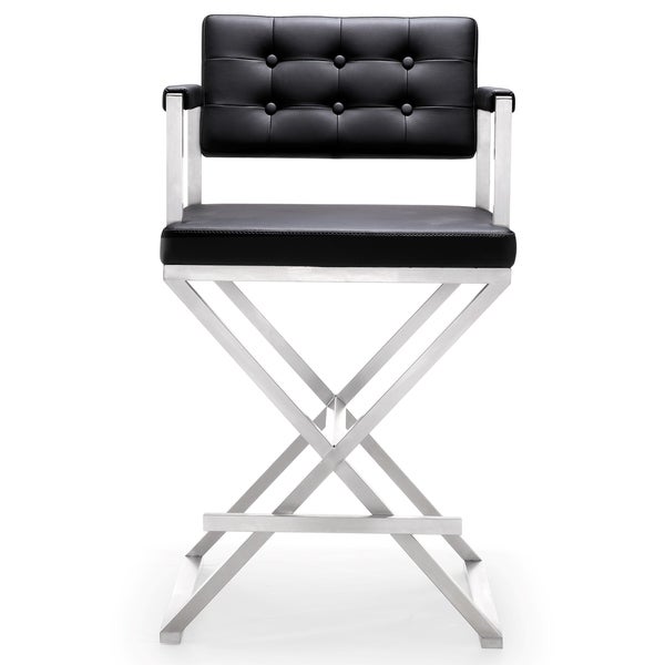 Director Black Stainless Steel Counter Stool